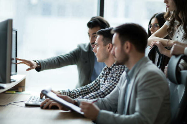 Picture of business people working together in office company